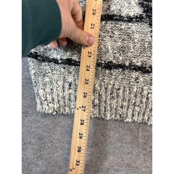 VINTAGE 80s Concept Clothing Company Sweater Mens Medium Gray Black Knit Cozy - Picture 3 of 5